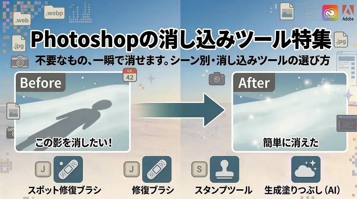 Photoshopで不要なものを消したい