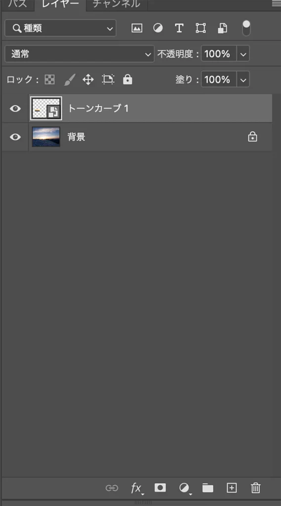 変換後のレイヤーパネルの状態